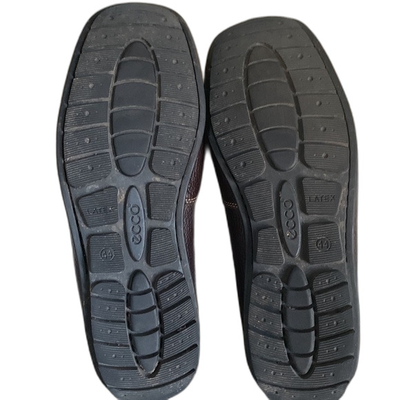 Ecco Classic Brown Leather Slip-On Moccasin Driving Shoe Size 10-10.5 - Picture 7 of 9